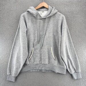 Live Well Hoodie Womens Extra Large Gray Lifestyle Fleece Lined Pearl Pullover